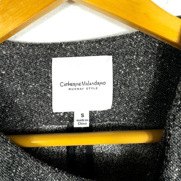 4 for $40 SALE!Catherine Maladrino Runway Knit Moto Jacket, Marled Grey, Size S - Picture 7 of 11